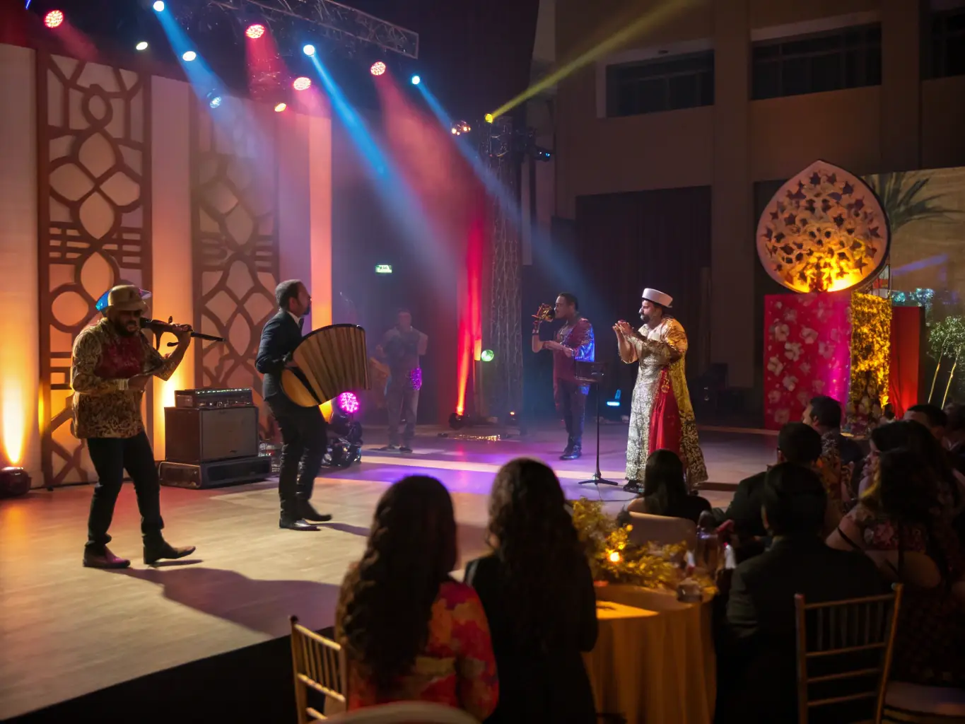 A dynamic image capturing a live performance by local artists at one of ASS GESTI ANIMA CTRE SOCIAL PATERNELLE's community events, highlighting the energy and excitement of the event.