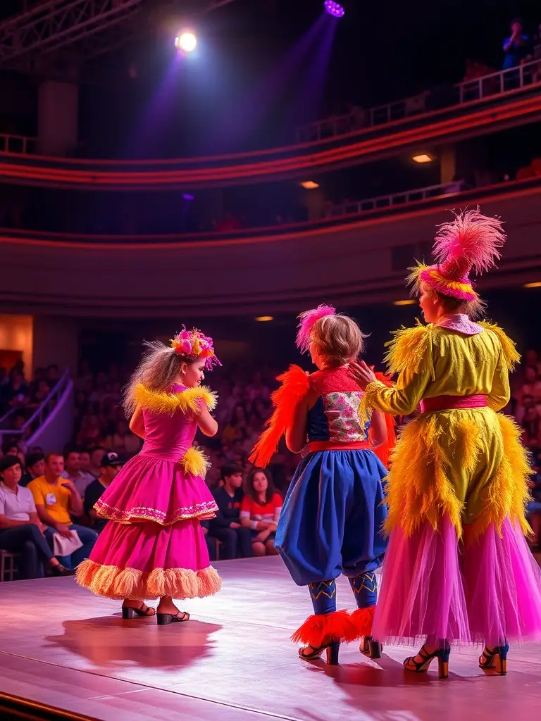 A captivating shot of a theatrical performance, highlighting the actors' emotions and the audience's engagement, emphasizing storytelling and cultural enrichment.